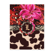 311-PINK WILD LILY LEOPARD INVITATION postcards by Jill311 311-PINK WILD LILY LEOPARD INVITATION postcards