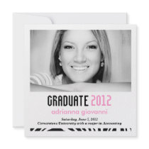 311 Pink "zebra" Graduation Announcement