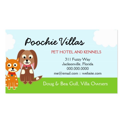 311 Poochie Villas Business Card (back side)