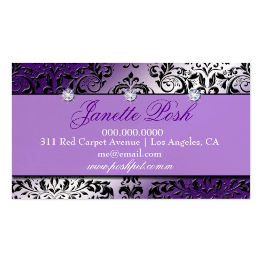 311 Posh Pet Purple Business Card (back side)