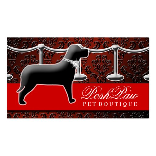 311 Posh Pet Red Carpet Crimson Fade Business Card (front side)
