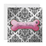 311-Posh Pooch Birthday Invite Faux Silver