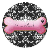 311-Posh Pooch Damask Shimmer | Pitch Bark Sticker
