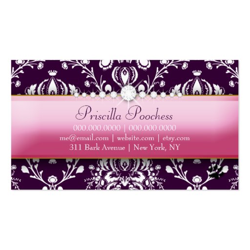 311 Posh Pooch Eggplant Business Cards (back side)