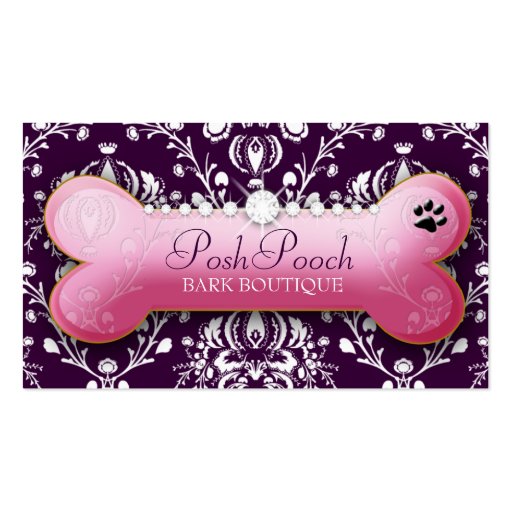 311 Posh Pooch Eggplant Business Cards (front side)