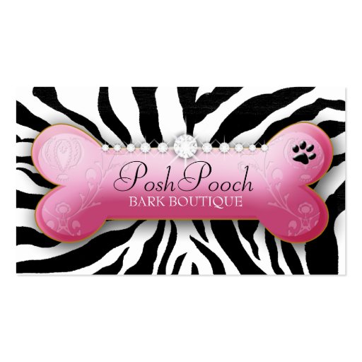 311 Posh Pooch | Zebra Business Cards (front side)