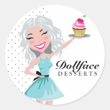 311 postres Ivorie de Dollface Pegatina Redonda