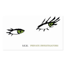 311 Private Investigator Green Eyes Business Card Template