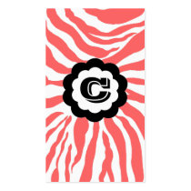 311-PUNKED OUT ZEBRA | CORAL business cards by Jill311 311-PUNKED OUT ZEBRA | CORAL business cards