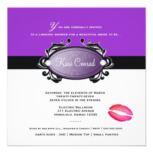 311-Purple Lingerie Mannequin Personalized Announcements