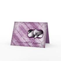 311-PURPLE PLUSH BABY ANNOUNCEMENT cards