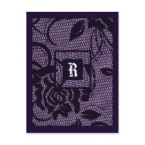 311-PURPLE VELVET ROSE #2 INVITATION postcards