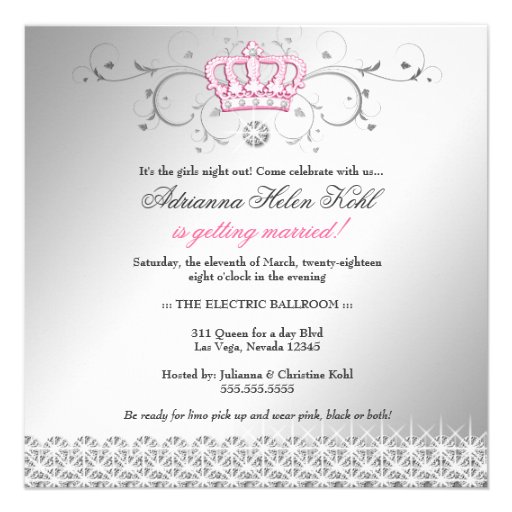311-Queen for a Day | Faux Silver Custom Invites