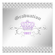 311-Queen for a Day | Graduation Party Lilac Personalized Invitation