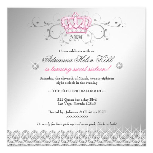 311-Queen for a Day | Sweet Sixteen Personalized Invitation