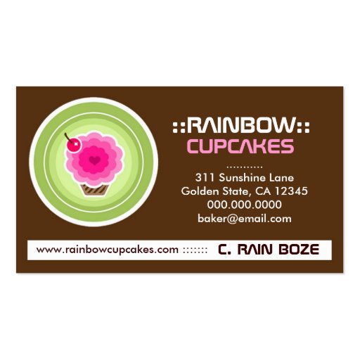 311 RAINBOW CUPCAKE BUSINESS CARD (back side)