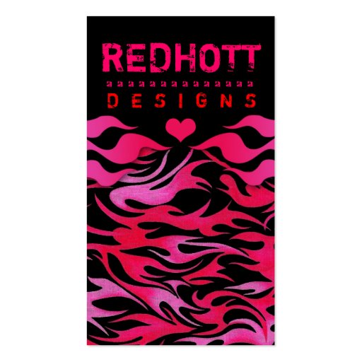 311 RED HOTT FLAMES BUSINESS CARD TEMPLATE (front side)
