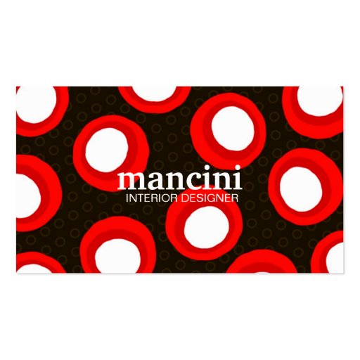311-RED RETRO DOTS BUSINESS CARDS