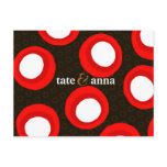 311-RED RETRO DOTS INVITATION POSTCARDS