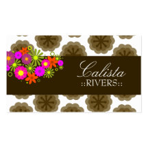 311-RETRO FLOWERS | WHITE BACK BUSINESS CARD