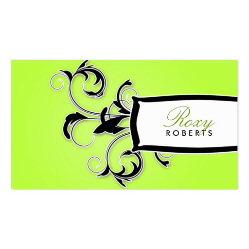 311 Roxy Lime and Black Business Card Templates