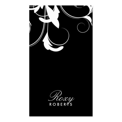 311 Roxy Solid Black and White Business Card (front side)