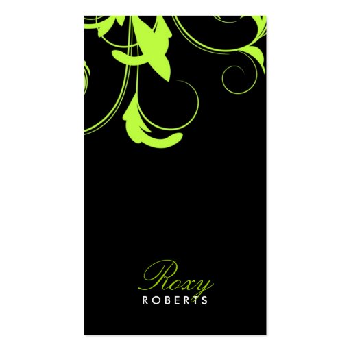 311-Roxy Solid |  Lime and Black Business Card (front side)