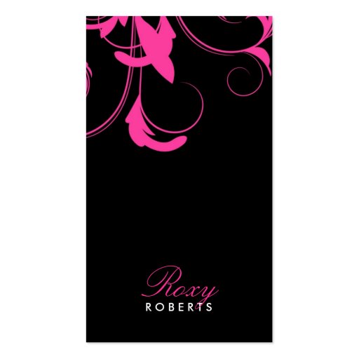 311 Roxy Solid Pink and Black Business Cards (front side)