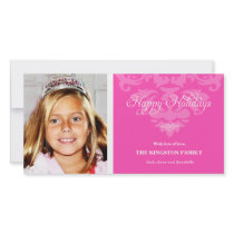 311-Royal Pink Princess Holiday Photo Card photo cards by Jill311 311-Royal Pink Princess Holiday Photo Card photo cards