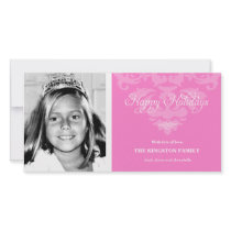 311-Royal Pink Princess Holiday Photo Card photo cards by Jill311 311-Royal Pink Princess Holiday Photo Card photo cards