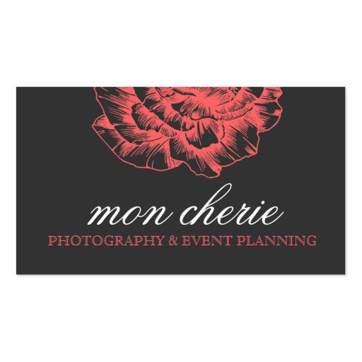 311 Ruffled Peony Coral Melon Business Card