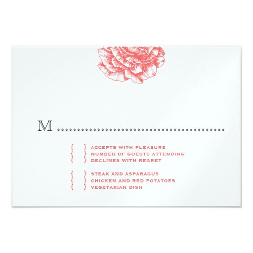 311 Ruffled Peony Coral Melon Personalized Announcement