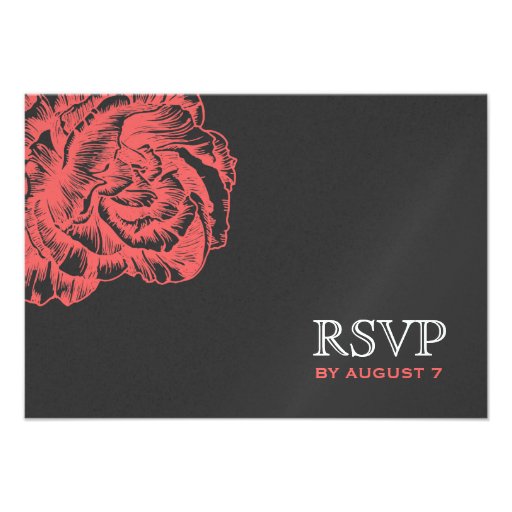 311 Ruffled Peony Coral Melon Personalized Announcement