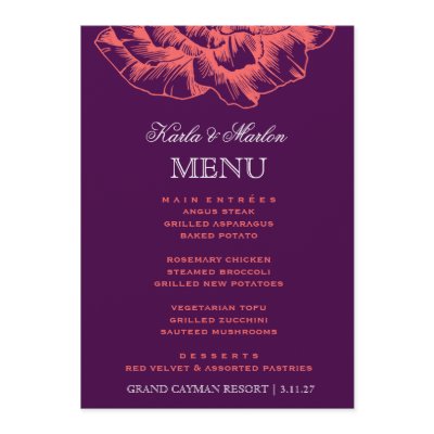 311 Ruffled Peony Coral Melon Purple Custom Invitations by Jill311