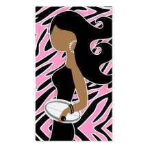 311 Rugby Fashionista Bling Pink Zebra Business Card