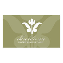 311-Sage Floral Flare Business Card
