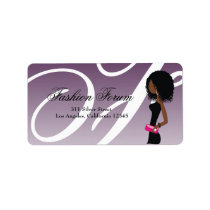311 Sassy African American Fashionista Label labels