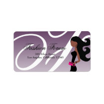 311 Sassy African American Fashionista Long Label labels