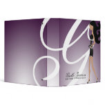 311-Sassy Fashionista Monogram Eggplant 3 Ring Binders