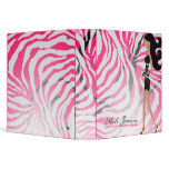 311-Sassy Fashionista Monogram Pink | Zebra Vinyl Binder
