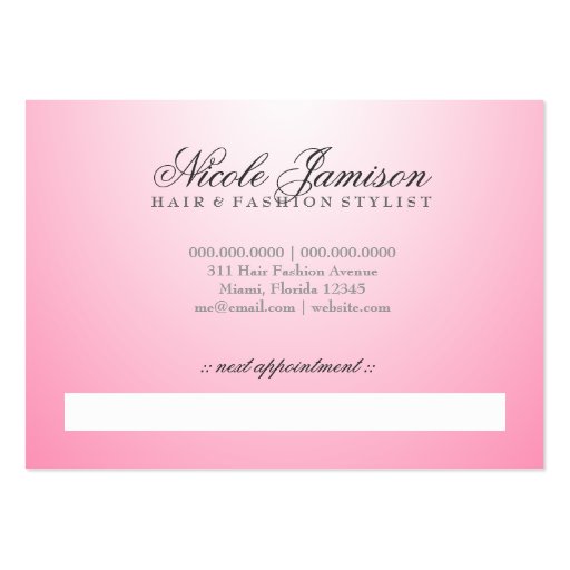 311-Sassy Fashionista Monogram Rose Business Cards (back side)