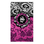 311-SASSY PINK SNAKESKIN MONOGRAM BUSINESS CARD