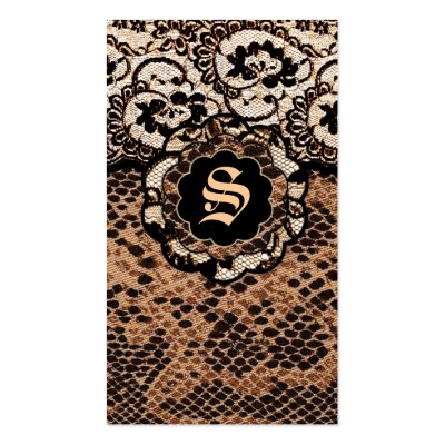 311-SASSY SNAKESKIN MONOGRAM BUSINESS CARD by Jill311