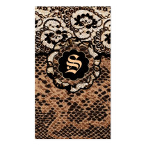 311-SASSY SNAKESKIN MONOGRAM BUSINESS CARD
