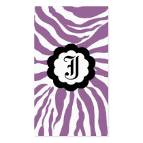 311-SASSY ZEBRA | PURPLE business cards by Jill311 311-SASSY ZEBRA | PURPLE business cards
