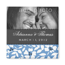 311-SAVE THE DATE GRAY BLUE FRIDGE MAGNETS