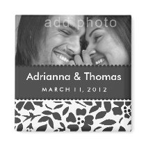 311-SAVE THE DATE GRAY FLOWER magnets by Jill311 311-SAVE THE DATE GRAY FLOWER magnets