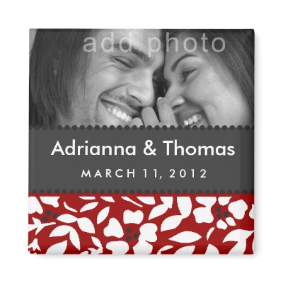 311-SAVE THE DATE RUBY RED REFRIGERATOR MAGNET by Jill311
