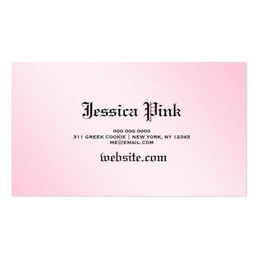 311-Shimmer Chandelier Pink 2 Business Card (back side)