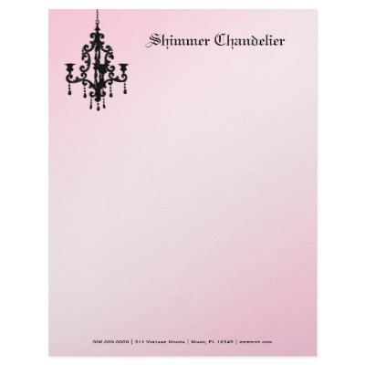 311-Shimmer Chandelier Pink 2 Letterhead Template by Jill311